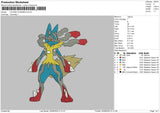 Lucario Pokemon Embroidery File 5 sizes