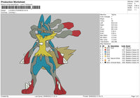 Lucario Pokemon Embroidery File 5 sizes