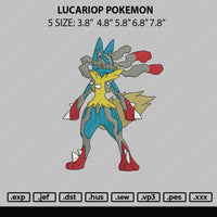 Lucario Pokemon Embroidery File 5 sizes