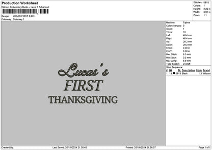Lucastext Embroidery File 6 sizes