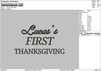 Lucastext Embroidery File 6 sizes