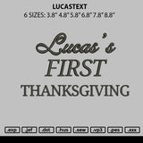 Lucastext Embroidery File 6 sizes