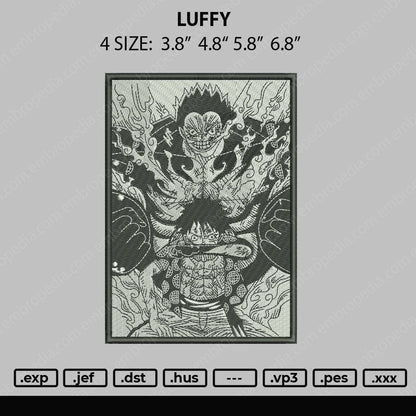 Luffi Embroidery File 4 size
