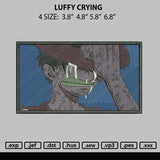 Luffy Crying Embroidery File 4 size
