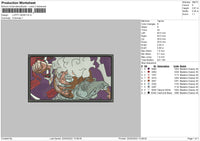 Luffy Gear Embroidery File 4 size
