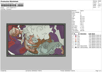 Luffy Gear Embroidery File 4 size
