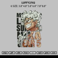 Luffy2702 Embroidery File 6 sizes