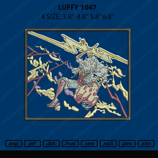 Luffy 1047 Embroidery File 4 size