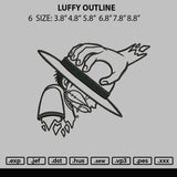 Luffy Outline Embroidery File 6 sizes