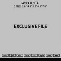 Luffy White Embroidery File 4 size