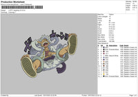 Luffy Laughing V3 Embroidery File 4 sizes