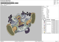 Luffy Laughing V3 Embroidery File 4 sizes