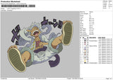 Luffy Laughing V3 Embroidery File 4 sizes
