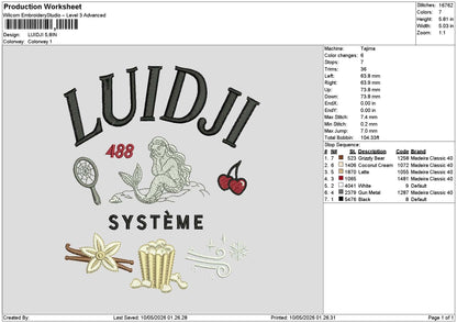 Luidjitext Embroidery File 6 sizes