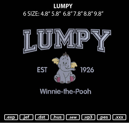 Lumpy Embroidery File 6 sizes
