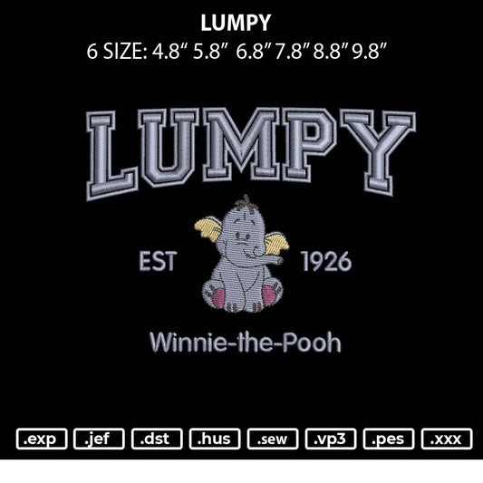 Lumpy Embroidery File 6 sizes
