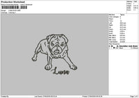 Luna Dog Embroidery File 6 sizes