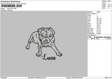 Luna Dog Embroidery File 6 sizes