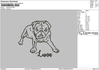 Luna Dog Embroidery File 6 sizes