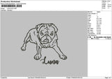 Luna Dog Embroidery File 6 sizes