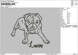 Luna Dog Embroidery File 6 sizes