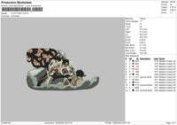 Luffy Fight Embroidery File 4 size