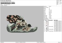 Luffy Fight Embroidery File 4 size