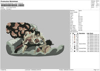 Luffy Fight Embroidery File 4 size