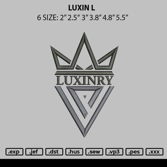 Luxin L Embroidery File 6 sizes