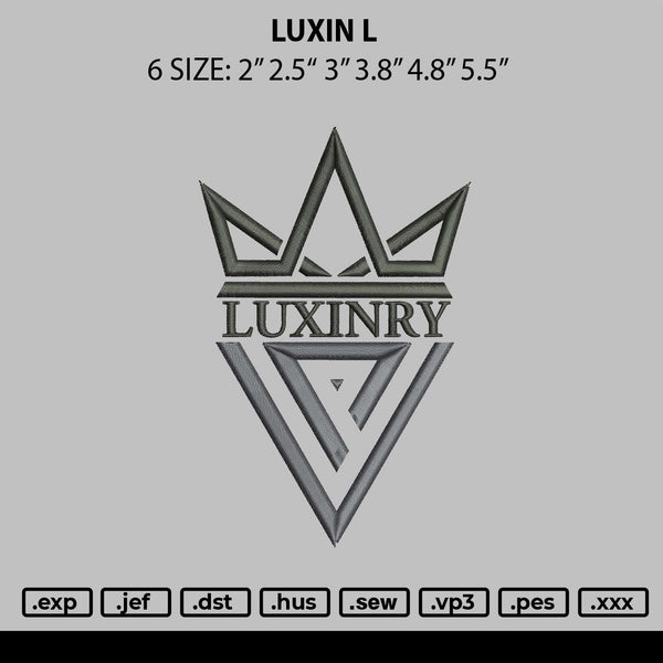 Luxin L Embroidery File 6 sizes