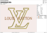 LV Applique Embroidery File 6 size