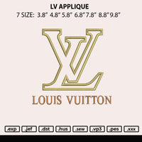LV Applique Embroidery File 6 size