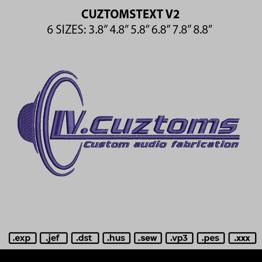 Cuztomtext V2 Embroidery File 6 sizes