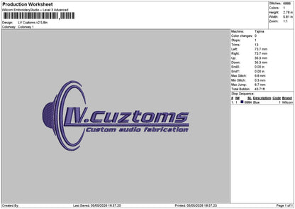 Cuztomtext V2 Embroidery File 6 sizes