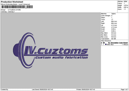 Cuztomtext V2 Embroidery File 6 sizes