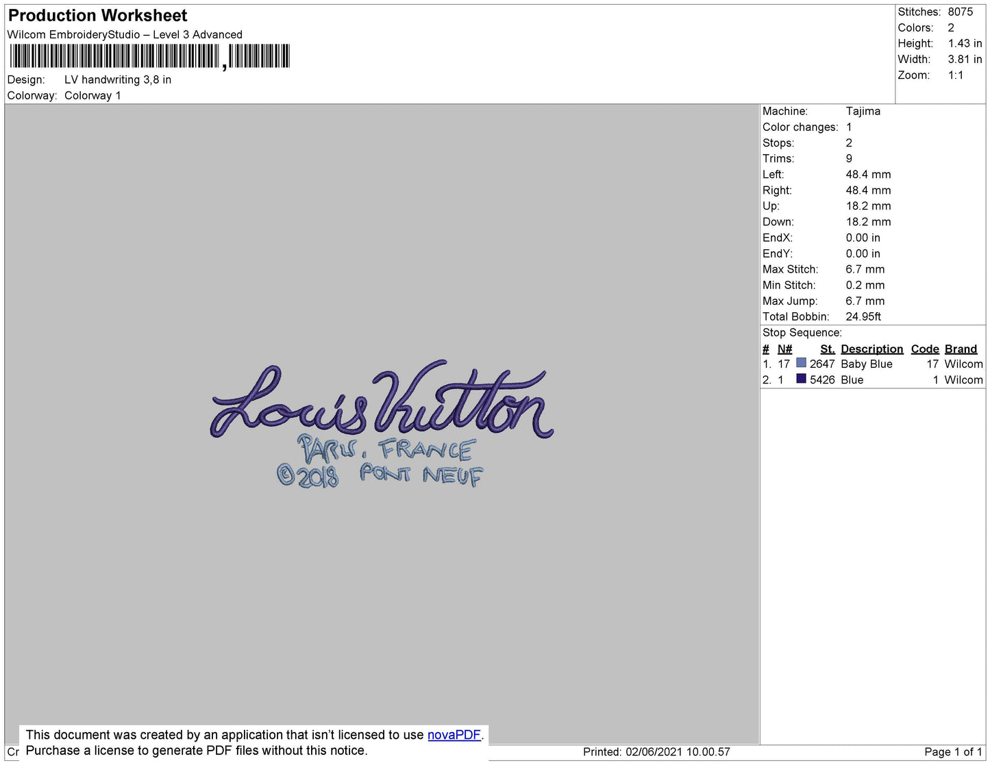 Elvi Handwriting Embroidery File 6 size