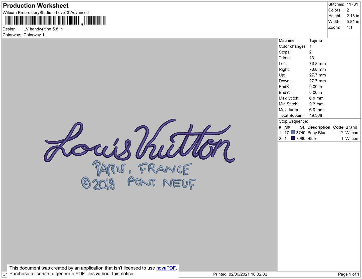 Elvi Handwriting Embroidery File 6 size