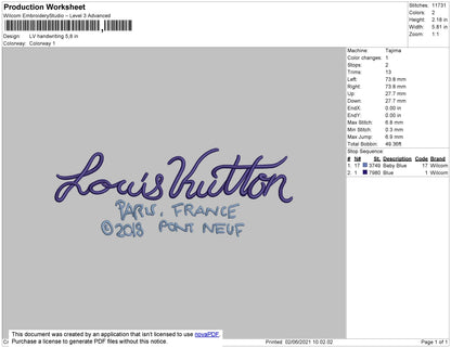 Elvi Handwriting Embroidery File 6 size