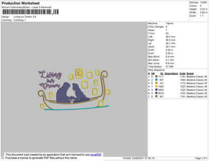 Living Our Dream Embroidery File 4 size