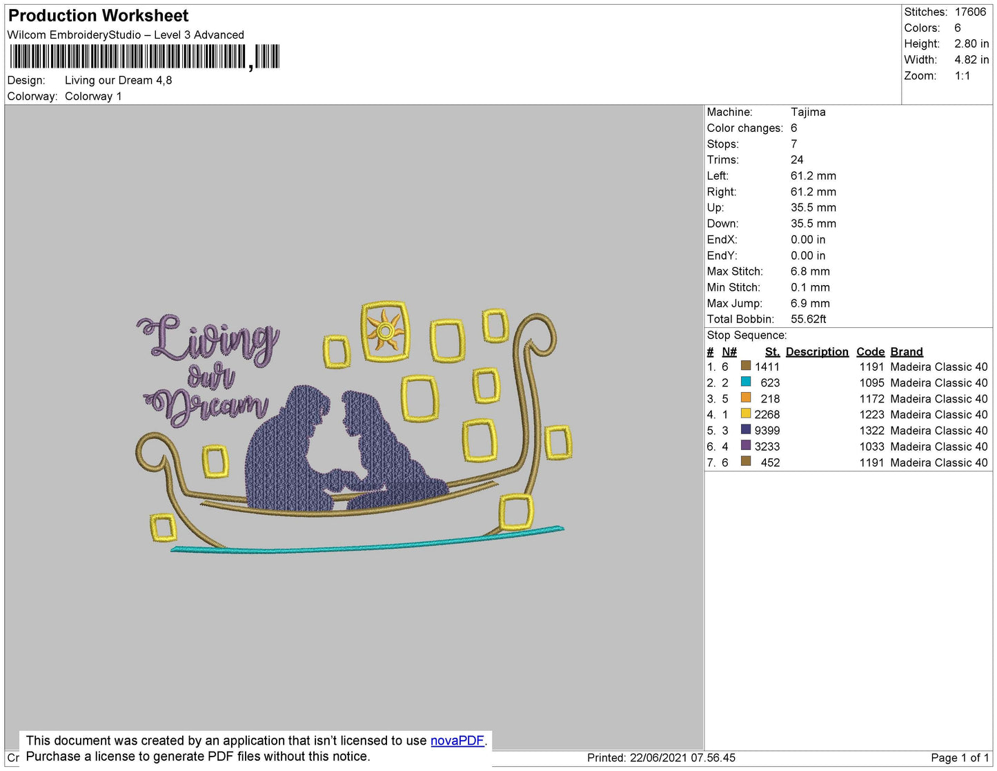 Living Our Dream Embroidery File 4 size