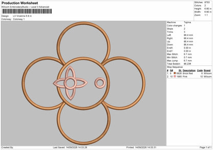 Flower 1409 Embroidery Machine Design File 6 sizes