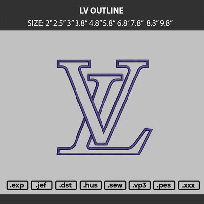 Lv Logo Outline Embroidery Machine File
