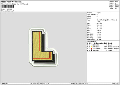 Karmelotext Separate Embroidery Files