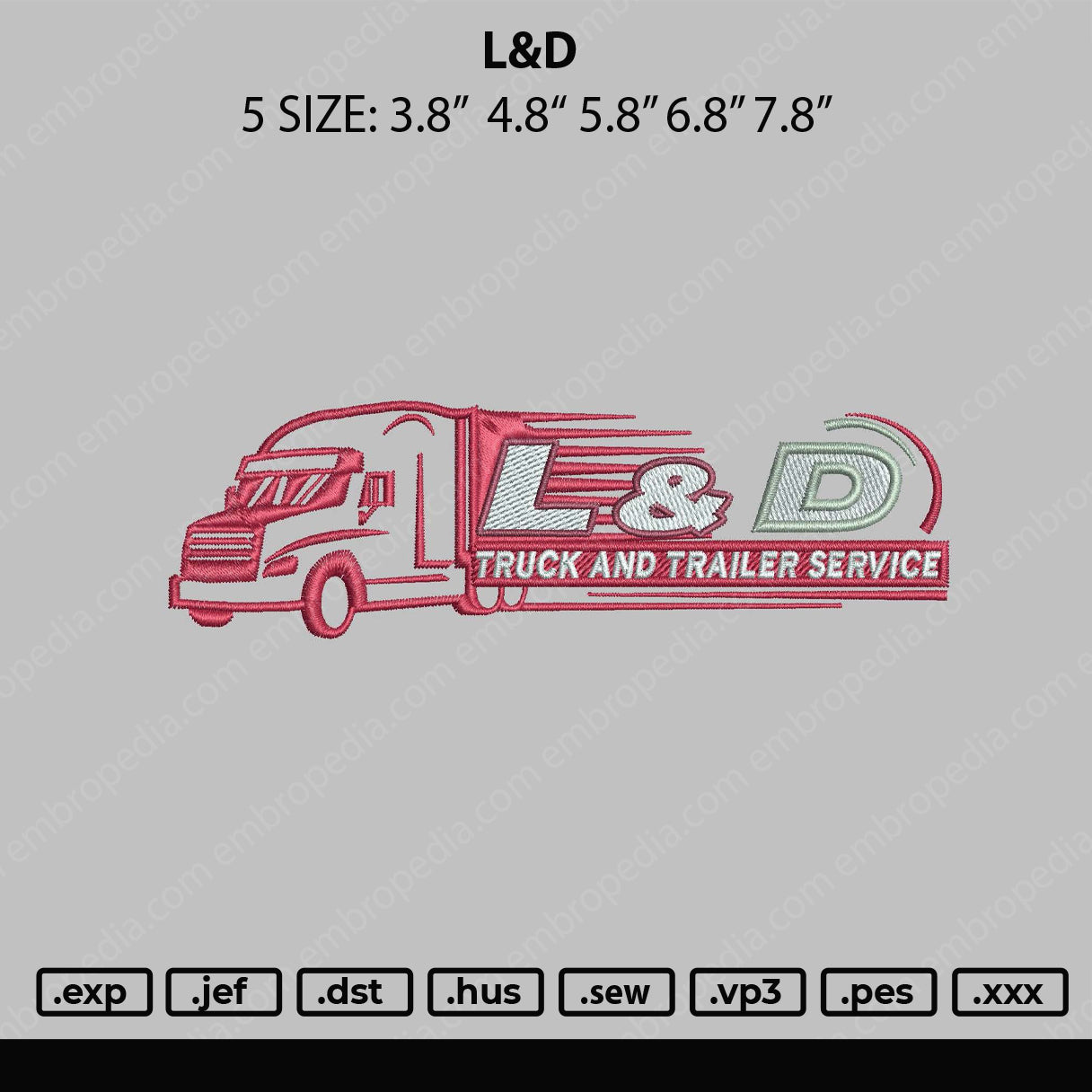 L&D Embroidery File 5 sizes