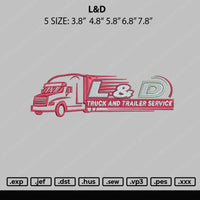 L&D Embroidery File 5 sizes