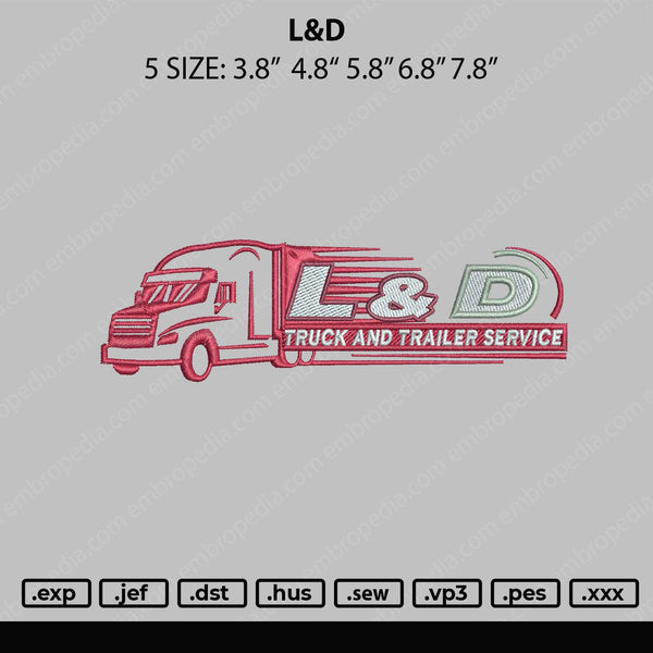 L&D Embroidery File 5 sizes