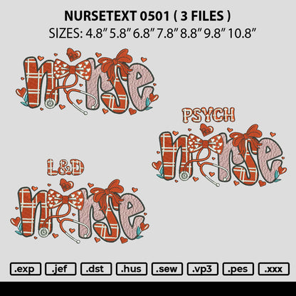 Nursetext 0501 Embroidery 3 Files