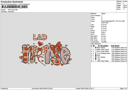 Nursetext 0501 Embroidery 3 Files