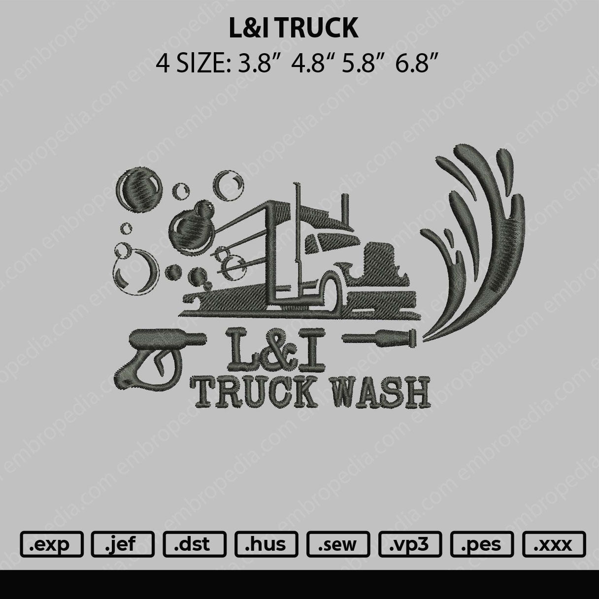 L&i Truck Embroidery File 4 size