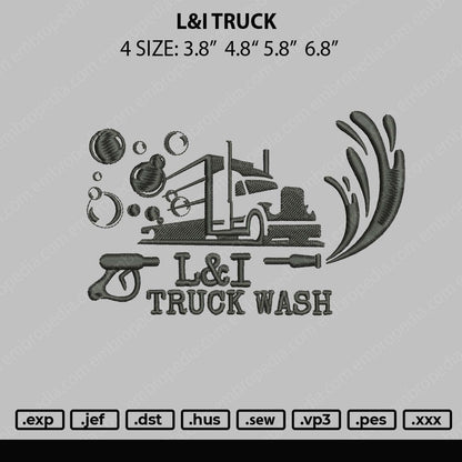 L&i Truck Embroidery File 4 size